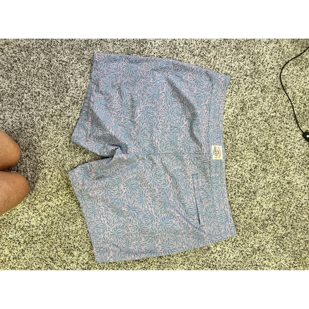 Faherty Mens Blue‎ Pink Floral Sunburst Board Shorts Swim Trunks Size 40